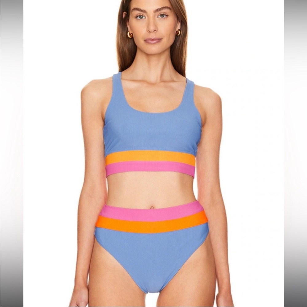 Beach Riot Mackenzie Top Heidi Bottom Bikini Set in Daydreamer Colorblock